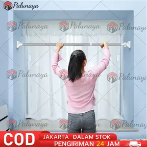 Tiang Gantungan Flexible Tanpa Paku / Tiang Horden / Tiang Jemuran / Tiang Serbaguna bisa di Kamar Mandi Toilet Dapur Jendela Gordeng / Tiang Tongkat Kolong Dapur / Tiang Pipa Kamar Mandi Y269