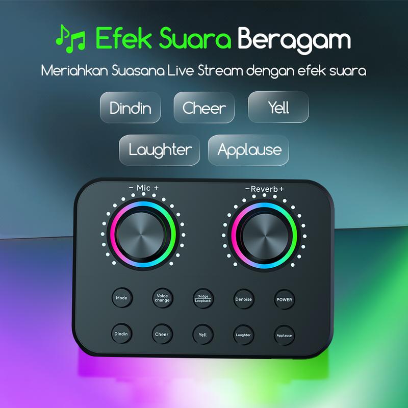 Bonkyo V8S SoundCard Bluetooth Audio USB Eksternal dengan 18 Efek Suara & 112 Kualitas Suara Elektronik untuk Karaoke dan Gaming Bonkyo V8S SoundCard Bluetooth Audio USB Eksternal dengan 18 Efek Suara & 112 Kualitas Suara Elektronik untuk Karaoke dan Gaming