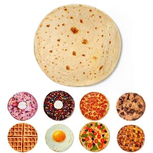 Manta con temática de comida, 1 pieza, manta suave y cómoda con estampado de donuts, pizza y taco, para casa y oficina, para el Día de San Valentín