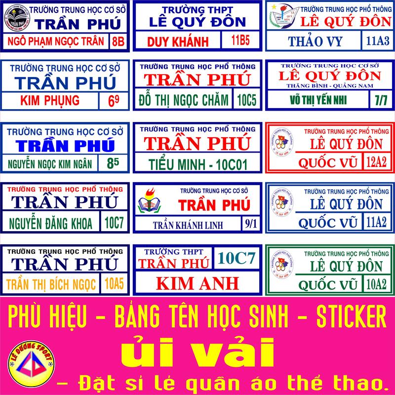 Phù Hiệu Học Sinh Bảng Tên Loại Vải ủi nhiệt bằng bàn ủi