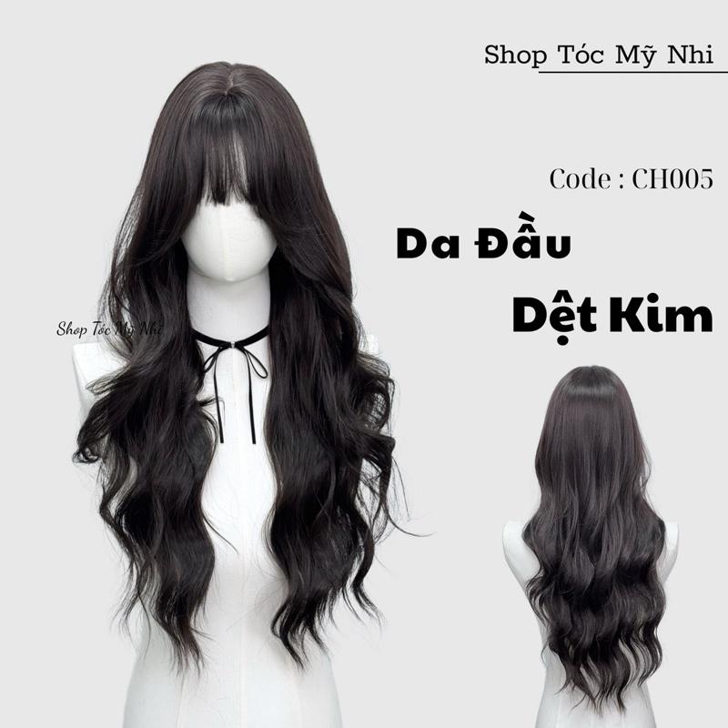 Tóc Giả Mỹ Nhi Nguyên Đầu Dệt Kim CH005 Xoăn Xù Sóng Dài 60cm Wig