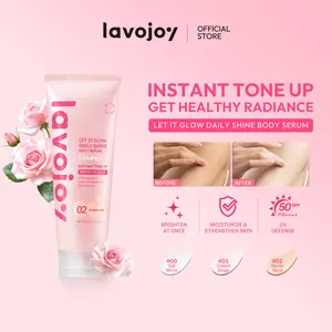 [Tone Up Shade 02] Lavojoy Let It Glow Daily Shine Body Serum Instant Tone Up Delicate Rose with SPF 50PA++++ | Shades 02 Warm Sand | Body Serum untuk Perlindungan Sinar UV | Mencerahkan Seketika dan Melembabkan Kulit dengan 3% Niacinamide + Ceramide
