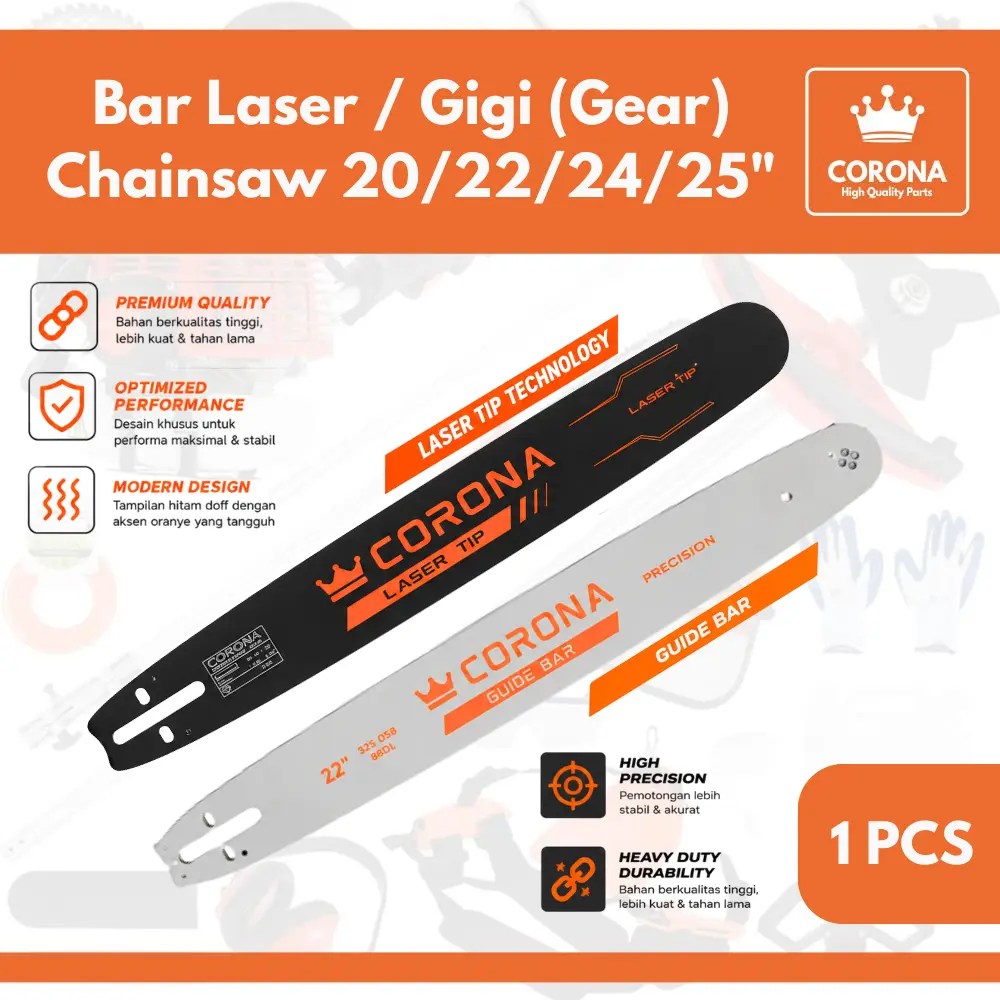 Bar Baja Laser Gigi Gear 325 3/8 Senso Chainsaw 20 22 24 25 Inch Guide Mesin Gergaji Kayu Kecil 5200 5800