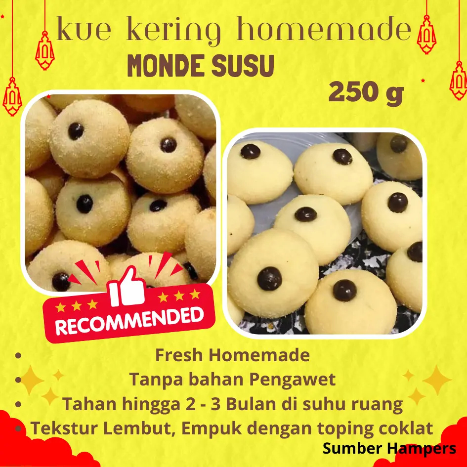Kue Kering Monde Susu Homemade 250g / KUE KERING LEBARAN Enak dan Lezat Camilan