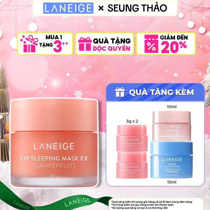 LANEIGExSEUNG THẢO Mặt nạ ngủ dưỡng môi hồng hào căng mượt LANEIGE Lip Sleeping Mask EX 20g Son Nữ Collagen Skincare