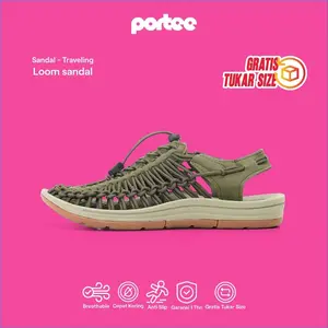 Sandal Pria Portee Loom Army Green – Sandal Traveling Stylish | Anti Slip, Empuk, Ringan | Healing & Jalan Jauh | Sandal Outdoor | Men Sandal