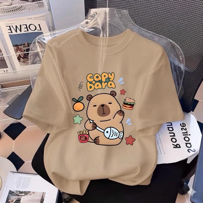 T-Shirt Distro Oversize Capybara Kaos Anak Perempuan - Baju Atasan Oversize Anak Perempuan Umur 3-14 Tahun Fashion Combed Cotton