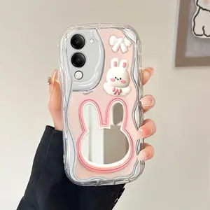 Case HP Untuk VIVO Y04S Y04 Y29S Y19S GT 5G Casing Ponsel Cermin Kelinci Imut Soft Silikon Softcase Kesing Phone Rabbit Mirror Mode Sofcase Cassing Hardcase Cesing Kasing Chasing 5399