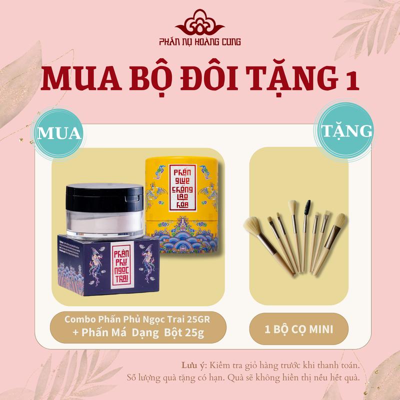 Combo Trang Điểm Phấn Phủ Ngọc Trai & Phấn Chống Lão Hoá Phấn Nụ Hoàng Cung Skincare Cosmetic