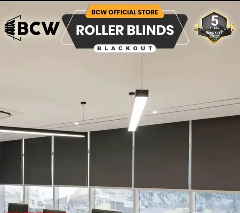 Roller Blind Blackout Chain 38 BCW, Garansi 5 Tahun 1