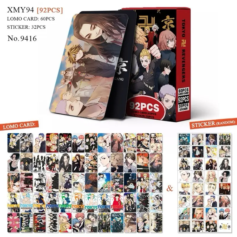 [Lomo Tokyo Revengers 92] Bộ 60 lomo card + 32 Sticker anime TokyoRevenger 1