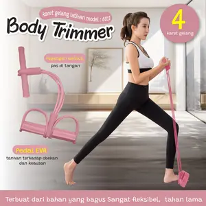 Bettergrow COD Body Trimmer Alat Olahraga Fitness Gym Yoga Latihan Otot Perut Paha Pinggang Pembakar Lemak 4 Tali & 6 Tali alat  pedal  tarik  fitness