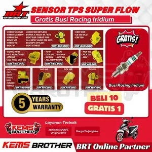 Sensor TPS BRT Presisi Super Flow Gratis Busi Racing Original BRT HONDA VARIO 125 VARIO 150 BEAT FI BEAT POP BEAT STREET SCOOPY  NMAX AEROX MXKING SONIC CRF150 CBR150R PCX150 ADV150 GSX150 FU FI CB150 OLD NVL NVA XABRE SUPRA125 VARIO110 REVO FIT YAMAHA