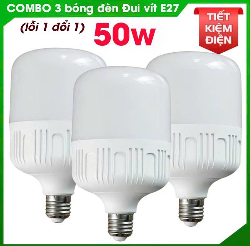 COMBO 3 bóng đèn 50w siêu sáng Đui vít E27