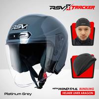 Gambar [Bundle] Helm RSV New Windtail Single Visor All Warna + Helmet Liner Tracker Aragon 02 - RSV x Tracker - Helm Half Face - Black Glossy, M dari RSV Helmet Official Shop Kota Bandung 4 Tokopedia