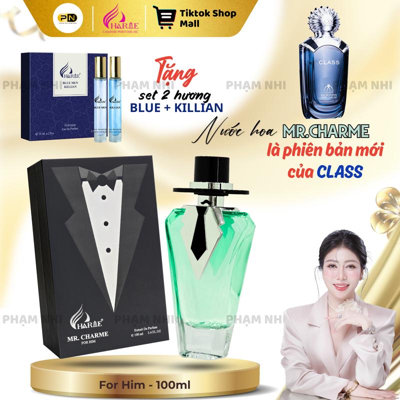 CHARME PERFUME Nước hoa MR.CHARME 100ml [Tặng set 2 chai 10ml] dành cho Nam Xịt Thơm Perfume