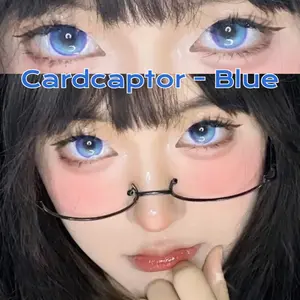 Mysticeyes Softlens - Cardcaptor Seri Big Eyes 14.5mm [minus0-6.00] Green Yellow Blue Purple Contact lens Soflen Lensa