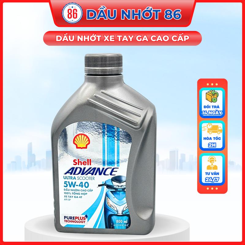 Dầu Nhớt Shell Advance Ultra 5W40-Dầu nhớt tổng hợp xe tay ga Ultra 5W40- nhớt láp Shell