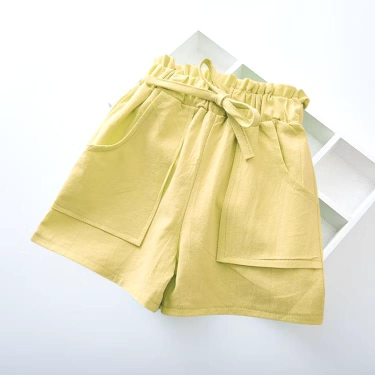 Celana Pendek Anak Cewek Usia 1 2 3 4 5 6 7 8 9 10 11 12 Tahun bahan drill katun variasi Pita Fashion 2
