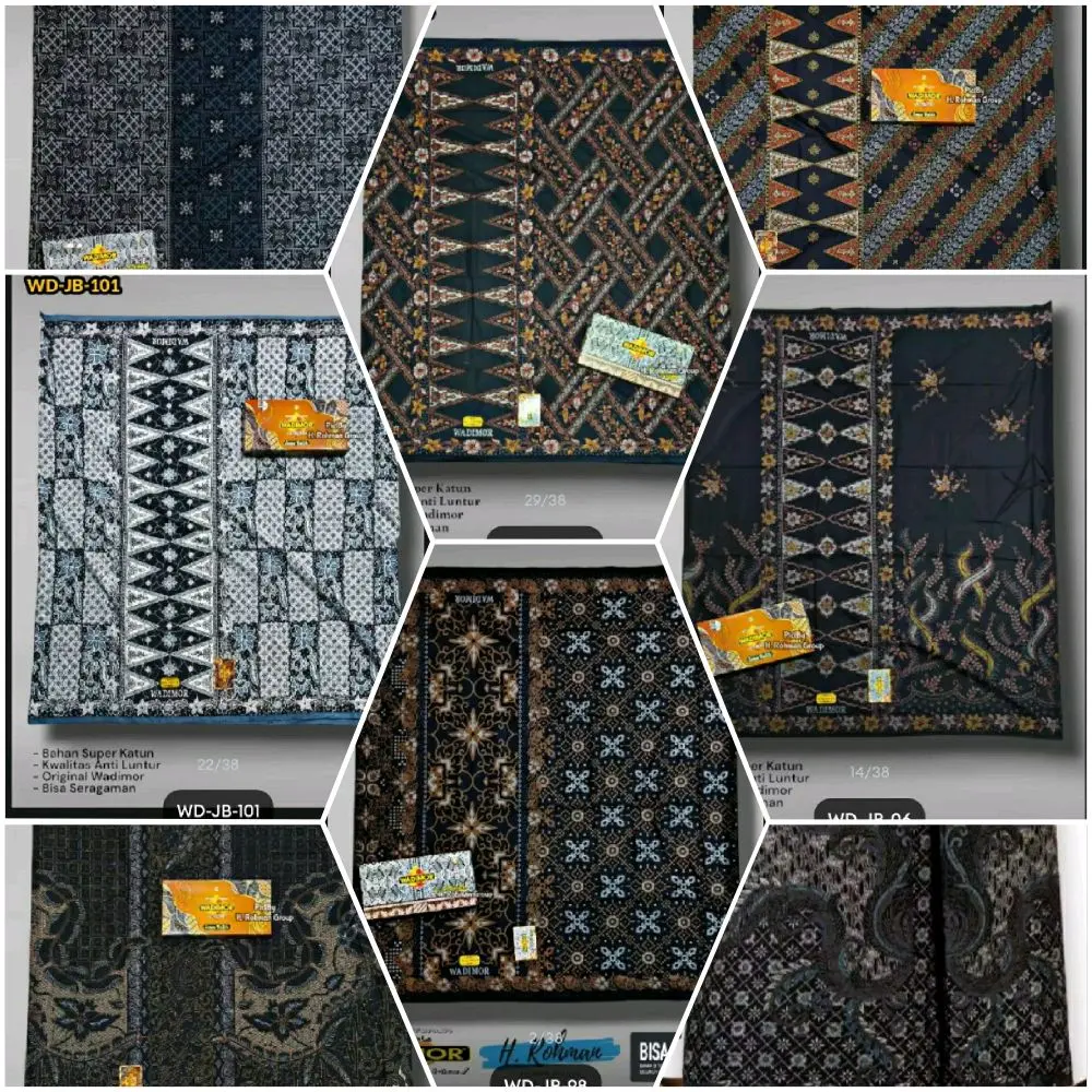 Sarung Batik WADIMOR JAWA BATIK Series Motif Mewah Elegan Katun Lembut Dewasa Muslim Pria Santri Kombinasi Tenun Batik