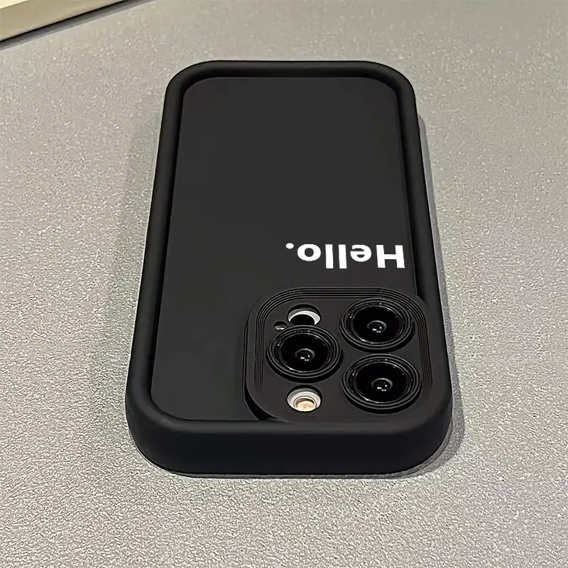 Ốp Điện Thoại Tpu Mềm, Thiết Kế Hello Cá Tính, Tương Thích Với iPhone 15, 14, 11, 13, 12, Pro Max, XR, X, XS Max, 7, 8 Plus, SE 2020, Thời Trang Ins, Ốp Lưng Chống Sốc, Ốp Mềm Silicon Case 6