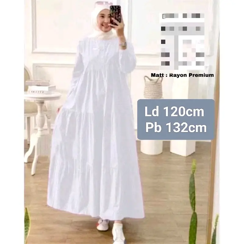 Kirania JUMBO maxy dress | gamis canda  Muslim kancing tali samping bahan rayon jumbo polos