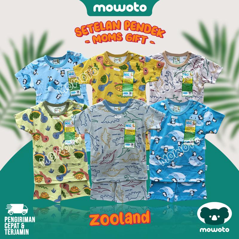 [ 3 setel ] Setelan PENDEK Moms Gift Terbaru ( 1-4 tahun ) Setelan Baju Main Anak Pendek - Mowoto 7