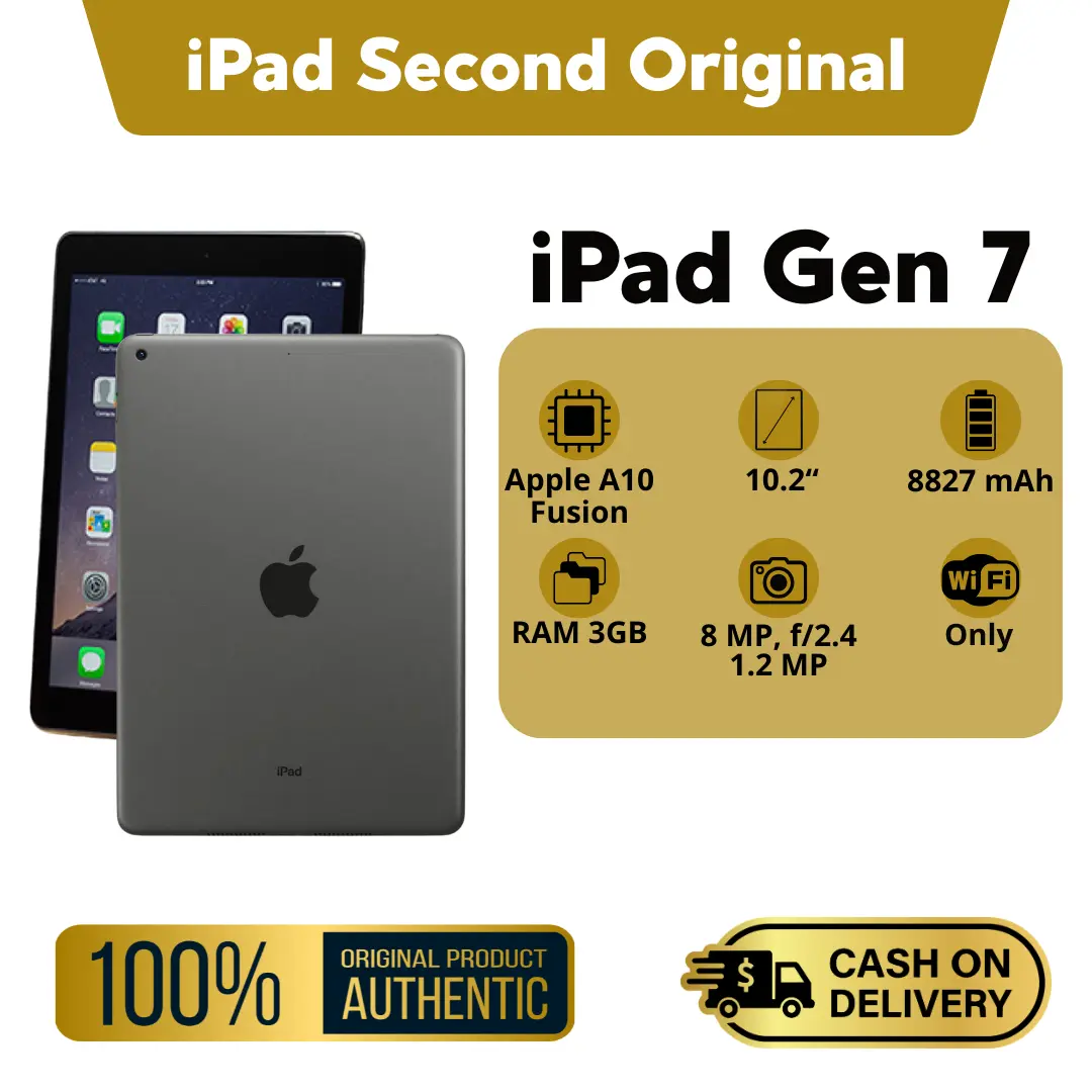 [SECOND] iPad Gen 7 Apple Original Bekas | Bergaransi | Siap Kirim | Bisa COD | Termurah | Versi Full Update IOS 18 | Kerja | Game | Peforma Tertinggi
