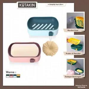 KOTAKIN Wadah Sabun Batang Tempel Dinding Kamar Mandi Tempat Kotak Soap Dispenser Kamar Mandi Wastafel