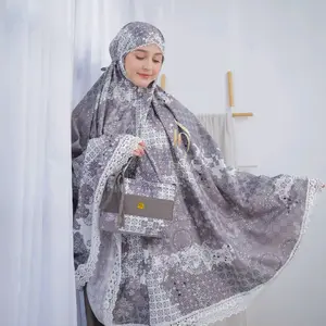 Mukena Dewasa Maudy Katun JSP Premium Set Atasan Bawahan dan Tas / Pouch Traveling Bunga Cantik