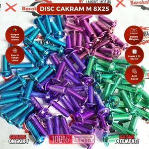 BAUT TITANIUM PIRINGAN DISC CAKRAM M 8X25 DRAT 12 YAMAHA & HONDA FULL DRAT GRADE 5