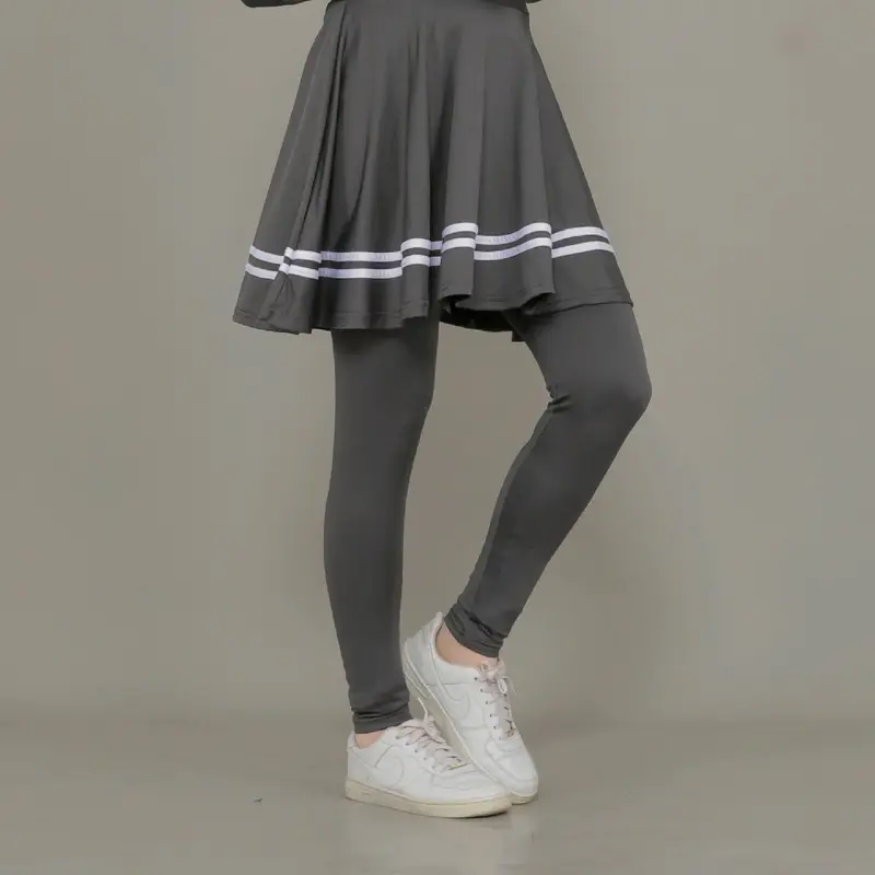 Legging Rok Olahraga Stripe Wanita Skirt Sport Jogging Renang Sepeda Lari Zumba Senam Aerobik Outdoor Celana Yoga 6