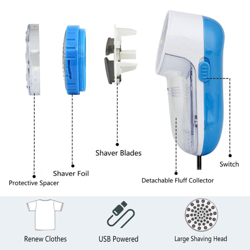 Fabric Shaver Lint Remover Electric USB Powered Cord Sweater Shaver, Remove Lints Balls Pills for Clothes and Sofa 7