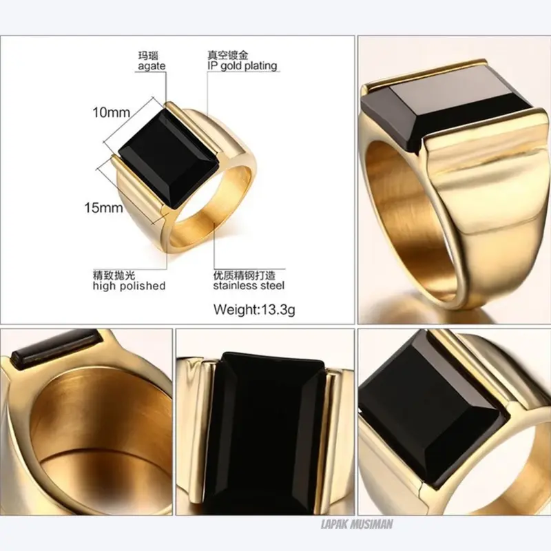 CINCIN PRIA SUPER KEREN BLACK ONYX ASLI - MODEL EKSLUSIF ZC525 2