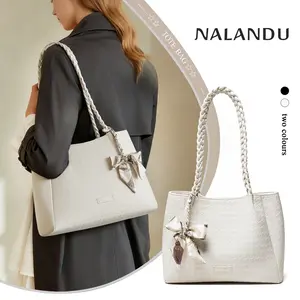 【Mira Tote Bag】NALANDU Tas Tangan Wanita Elegan Tas Bahu Kapasitas Besar Tas Kerja Kuliah Kekinian Shopper Bag