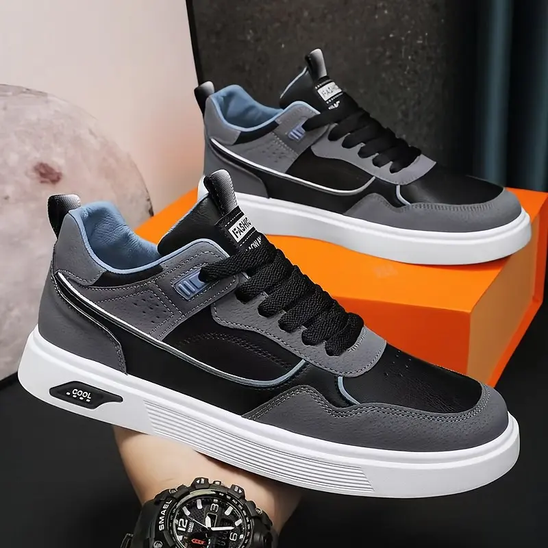 Zapatillas de tenis nuevas para hombre, calzado informal con estilo, zapatillas de running con cordones cómodas y versátiles, suela suave y antideslizante, adecuadas para diversas ocasiones informales. - Foto 3