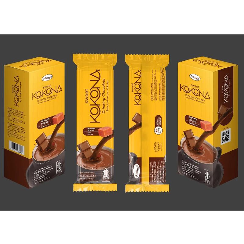 Sweet Kokona - Brown Sugar Bubuk Minuman Cokelat 4 sachet By Amanda, Chocolate Kereta drink Susu 4