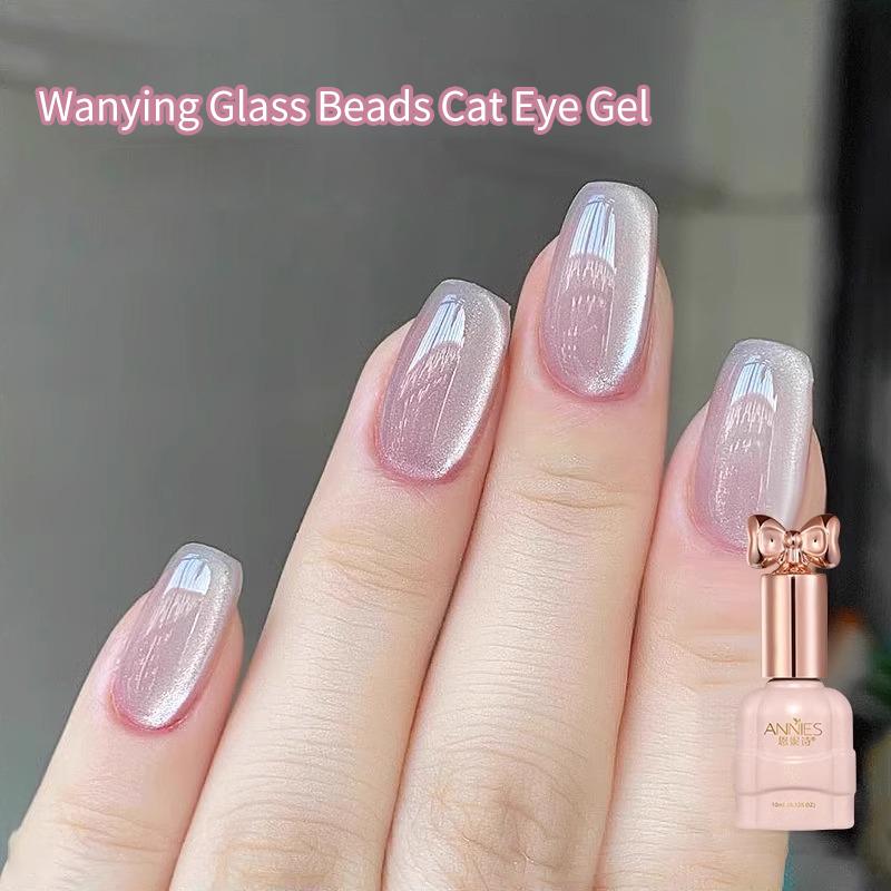 Gel Sơn Móng Tay Mắt Mèo Hạt Thủy Tinh, Bán Chạy, Hàng Mới Về 2024, Thích Hợp Cho Mùa Thu Và Mùa Đông, Sơn Gel Mắt Mèo Màu Nude Trong Suốt Băng, Cần Có Đèn Làm Móng Để Khô