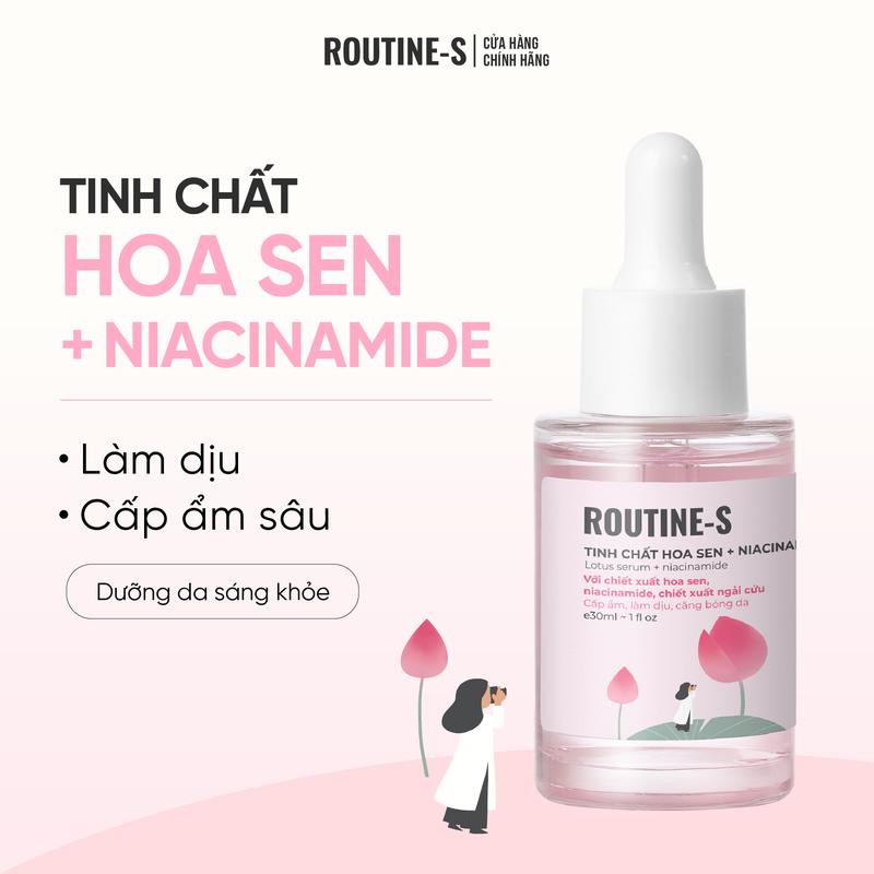 Tinh Chất Hoa Sen + Niacinamide 2% 30ml - Dưỡng Ẩm & Hỗ Trợ Phục Hồi Da Căng Bóng Với Chiết Xuất Hoa Sen Panthenol Betaine & Hyaluronic Acid