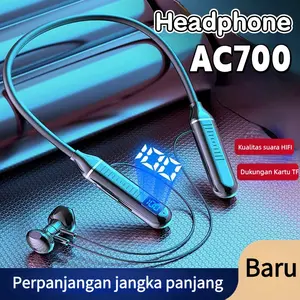 AC700 earphone wireless hanging leher headset olahraga headphone permainan rendah latensi earplug Bluetooth nirkabel Earbuds mendukung TF kartu tahan lama
