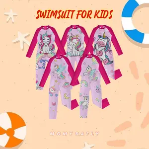 Baju Renang Anak Perempuan Lengan Panjang Motif Unicorn Usia 1-9 Tahun