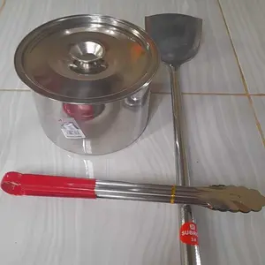 Baskom bumbu serbaguna tebal dan dalam plus tutup stainless steel