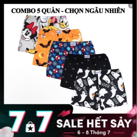 COMBO 5 Quần Đùi Nam Nữ HORSE Vải Cotton - Giao Ngẫu Nhiên