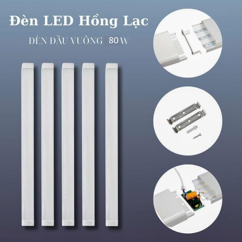 Bán Nguyệt Đầu Vuông Nhôm Cao cấp COMBO 5  Đèn Tuýp LED 1m2 80W 3 hàng led