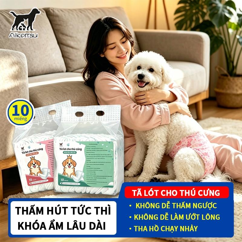 Gói tã Aikerrsu cho chó đực cái thoáng khí thấm hút nhanh, tã cho chó thấm hút…