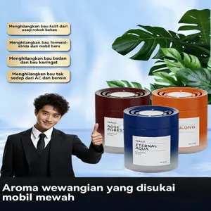 Parfum mobil padat tanpa risiko tumpah cairan, desain kaleng tertutup tetap aman meskipun kendaraan berguncang hebat. Tiga varian aroma segar premium, menghilangkan seluruh bau buruk di dalam mobil. Ekstrak herbal impor dengan formula hipoalergenik,