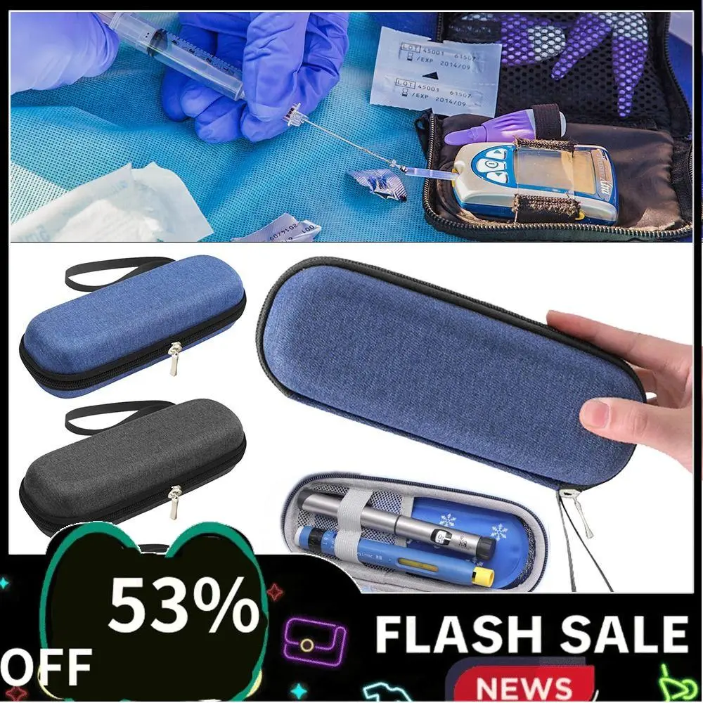 Sarung Perjalanan Bertebat Terma, Poket Diabetes Mudah Alih, untuk Ubat Penyejuk, Pelindung Pil, Beg Penyejuk Insulin