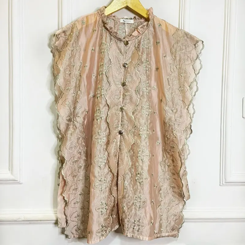 Emily Vest Outer by Syazwana Mecca| Papersilk Tencel Bordir Coquette All Size Tali Samping | Rompi  Wanita  Cantik Atasan 4