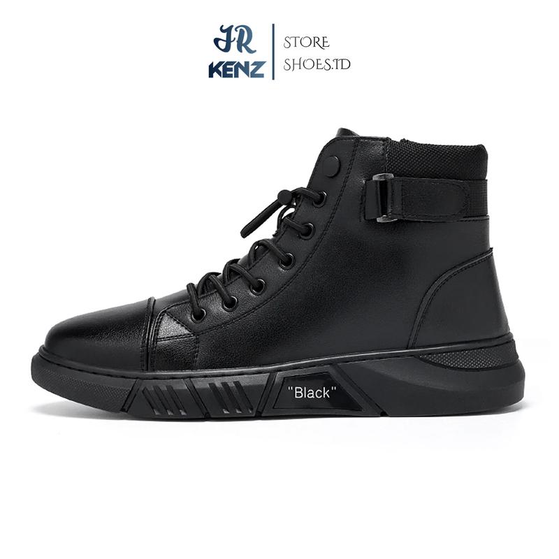 Sepatu Hitam Polos Keren Sepatu Pria Kerja Touring Ride Cowok Keren acara Formal Kasual Anti Slip 1