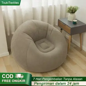 Bean Bag Dewasa Single Sofa Minimalis Sofa Millenial Bean Bag Portabel Sofa Santai Angin Waterproof Furniture Sofa tiup，Pompa gratis tahan lama